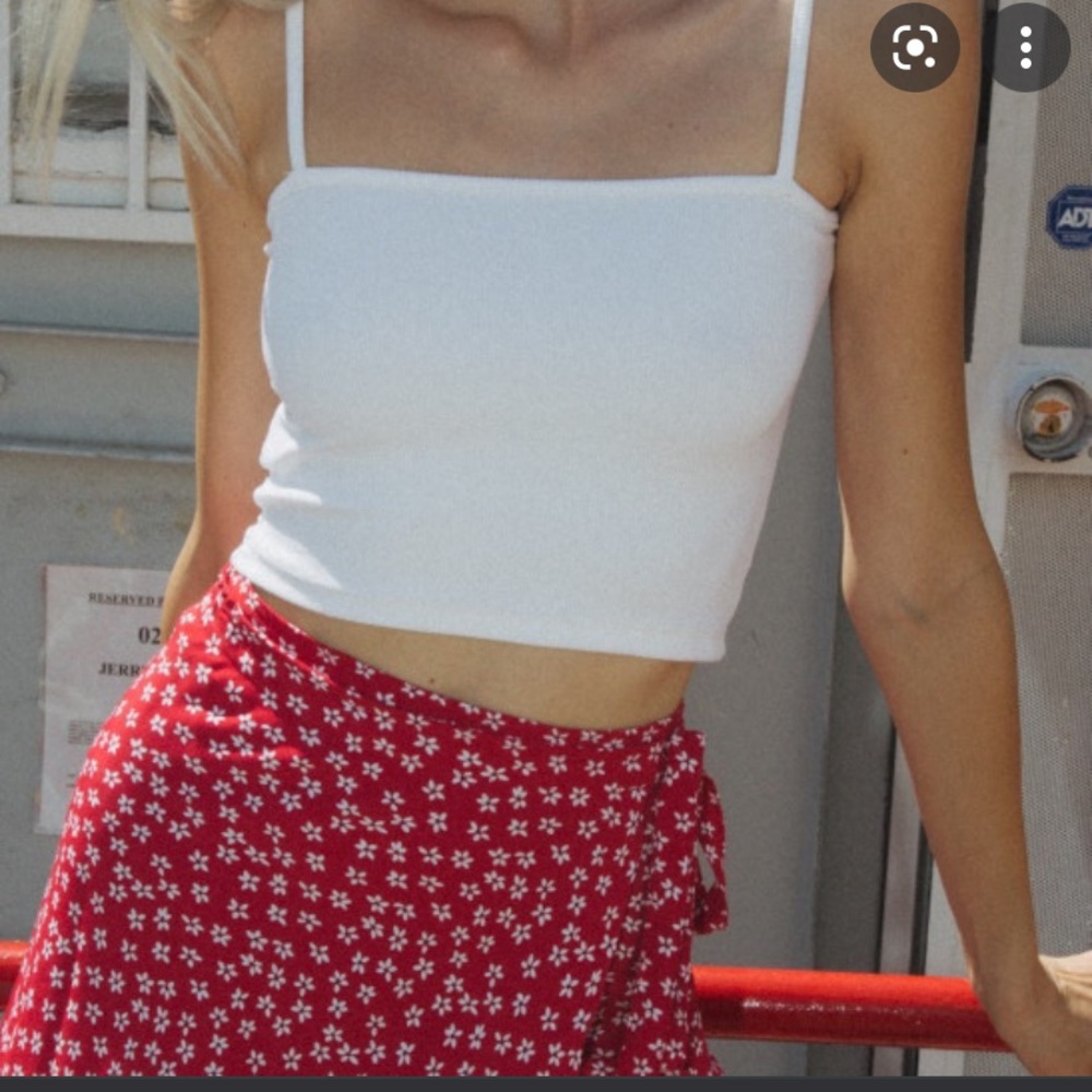 brandy melville white faye tank top